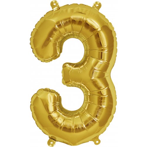 Gold Number 3 Foil Balloon (41cm)